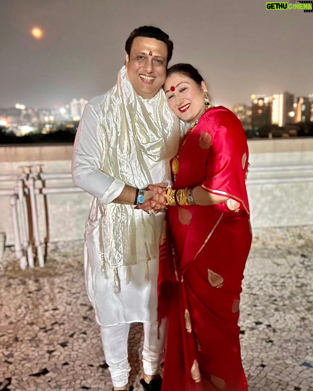 Govinda - 324.2K Likes - Respect and never-ending love make the relationship lasts forever. Wishing you all a very Happy Karwa Chauth with my one and only.