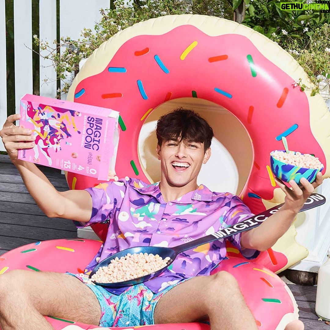 Griffin Johnson Instagram - Magic Spoon x Sway LA high protein cereal is live! I’m pumped to share these flavors with you. Chocolate Peanut Butter and Jelly Donut w the link in bio! @magicspooncereal