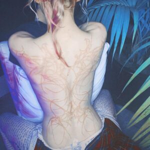 Grimes Instagram - Full back in white ink by @tweakt w sum help from the alien computer brain of @nusi_quero 

Don’t have a good pic cuz it hurts too much and I need to sleep haha, and it’ll be red for a few wks , but gna be beautiful alien scars 

Hope everyone’s having a good day 😴