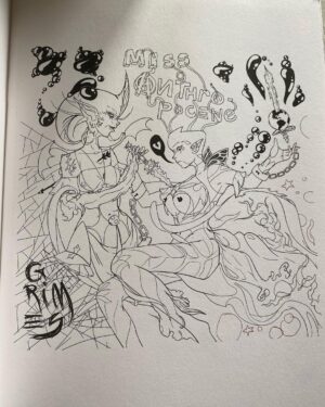 Grimes Instagram - Hey guys my coloring book is in stores now
If u wanna support indie/ local book stores u can get it at (link in bio)

Illustrations by grimes 

📷 @liv_boeree