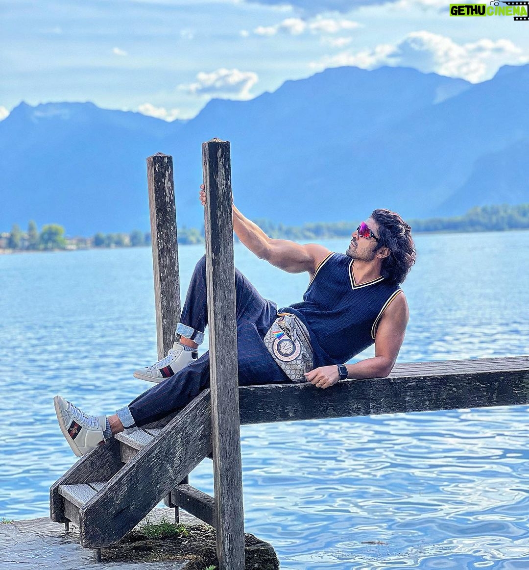 Gurmeet Choudhary Instagram - Literally just chilling 🌊 . . #montreux @myswitzerlandin #ineedswitzerland #switzerland Montreux, Switzerland