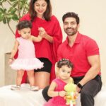 Gurmeet Choudhary Instagram – You see those two little girls that’s our heart beating outside our body!!! 
Valentines from now on is a group of four in love with each-other for infinity ♾️🥰❤️✨🧿
#HappyValentinesDay from us to you all even the ones who are amazingly single and loving life to the fullest 😉