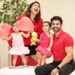 Gurmeet Choudhary Instagram – You see those two little girls that’s our heart beating outside our body!!! 
Valentines from now on is a group of four in love with each-other for infinity ♾️🥰❤️✨🧿
#HappyValentinesDay from us to you all even the ones who are amazingly single and loving life to the fullest 😉