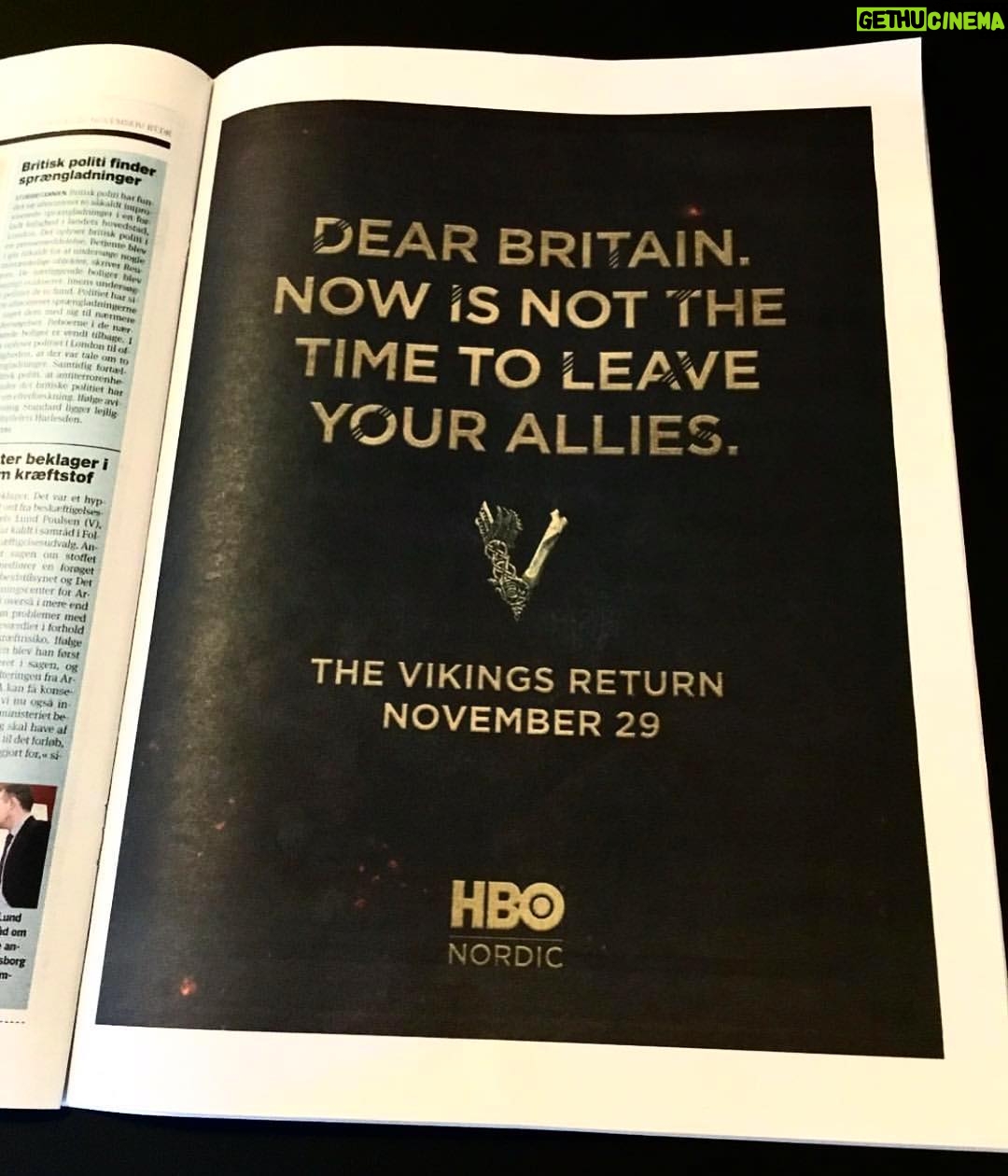 Gustaf Skarsgård - 33.9K Likes - Funny @hbonordic add for Vikings. #brexit #vikings (To clear any confusion, it still airs on the 28th on @history in the states, this is just for hbo Nordic)