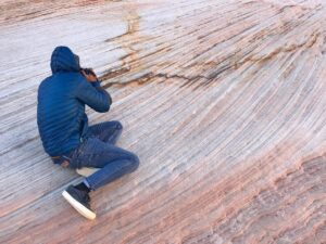 Gustaf Skarsgård Instagram - Captured the great @jfreewright capturing the great rocks of Zion National Park on a day off from Westworld last year.