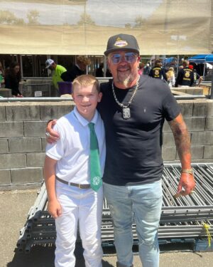 Guy Fieri Instagram - I bought this young man’s hog yesterday at the fair.

He is donating the money for cancer research for his brother, Jett. I lost my sister to cancer and I am so proud of Jaxon and his family. 

We pledge $10,000 in honor of Jaxon and his brother Jett.