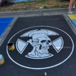Guy Fieri Instagram - Paint your parking spot day with @_ryderfieri. Rockin’ the Knuckle Sandwich!! 🔥 Windsor, California
