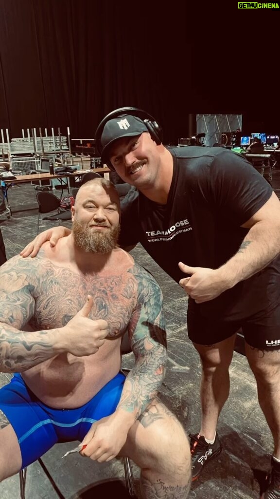 Hafþór Júlíus Björnsson Instagram - The battle continues. Honour to share the stage for the second time with @mitchellhooper @arnoldexpouk live stream is in my bio. The women’s just started and the men will be up soon. NEC Birmingham