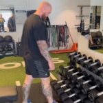 Hafþór Júlíus Björnsson Instagram - So happy I’m back at full range of motion when doing dumbbell presses. The progress is real!! I’m lucky to have @transcendhrt in my corner to offer me the best peptides for maximum healing & recovery. 💪🏆 Link in bio if you wanna take your training to the next level!