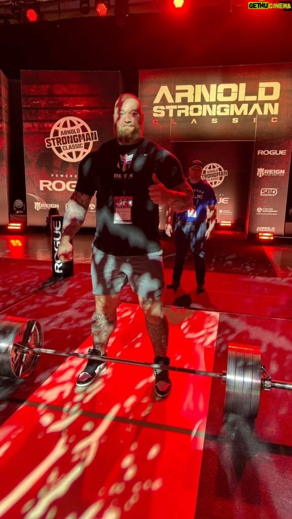 Hafþór Júlíus Björnsson Instagram - Can’t put into words how excited I am to be back! Women’s are about to start. Live on @roguefitness YouTube channel. LETS GO! 💪