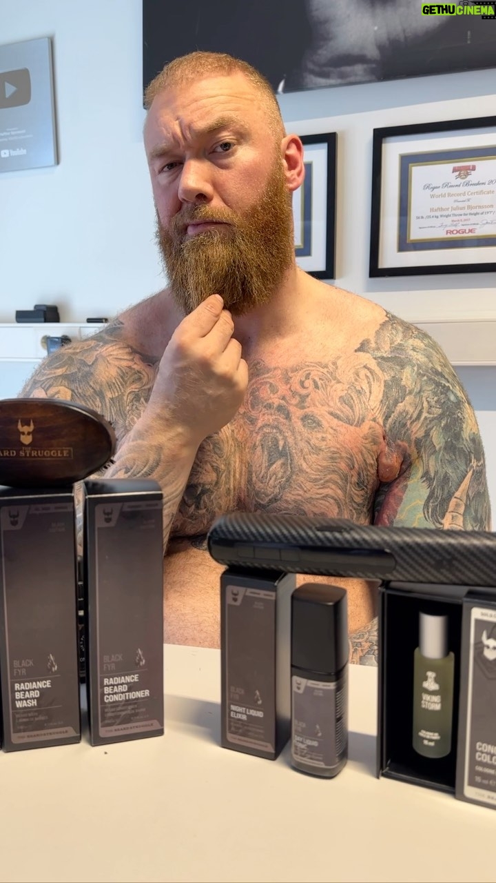 Hafþór Júlíus Björnsson Instagram - Was looking like a wolf in the wild after the surgery, so had to get a fresh trim coming back home. Used the beard straightener, day liquid tonic and beard balm from @thebeardstruggle for the finishing touches 😎 Link in bio or In my stories for at least a 20% OFF!!