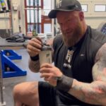 Hafþór Júlíus Björnsson Instagram – 185kg/407lbs 3×3 today. Fuelled by @transparentlabs My stack is creatine, intra, carb and hydrate during my workouts. Before my workout I had my fav Cherry Limeade @reignbodyfuel 

I’m competing this Saturday and I have high goals. My best ever total is 1100kg and I aim to break that. How much will I total April 15th in my preparation to break the all time powerlifting WR raw with wraps. @thorstrainingapp
