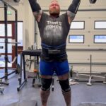 Hafþór Júlíus Björnsson Instagram - Few weeks ago I was struggling with 150kg. Here I am pushing 150kg for an easy 4 reps. Muscle memory is a sweet thing. Thor's Power Gym