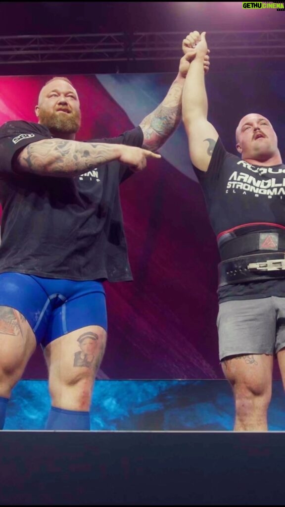 Hafþór Júlíus Björnsson Instagram - @thorbjornsson until next time 🤝 a privilege to share the stage with a strongman GOAT. • #fitness #gym #workout #fitnessmotivation #fit #motivation #bodybuilding #training #health #love #lifestyle #instagood #fitfam #healthylifestyle #sport #gymlife #healthy #gymmotivation #personaltrainer #crossfit #muscle #fitnessmodel #instagram #exercise #fashion #follow #like #weightloss #model #teamtyr NEC Birmingham