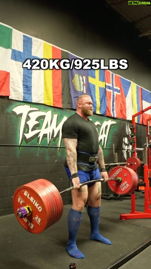Hafþór Júlíus Björnsson Instagram - 170kg-420kg. Like this post if you want me to attempt 505-520kg. I’ve been thinking since no one is breaking my 501kg WR or my elephant bar WR 474kg. I might as well do it myself. Session fuelled up by @transparentlabs & @reignbodyfuel