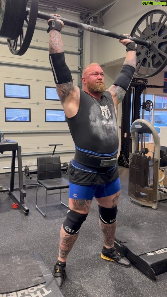 Hafþór Júlíus Björnsson Instagram - 150kg Axle clean & press for 1 rep 2 sets. Improvements every week, strength is back. 11 weeks out! @thorspowergym Thor's Power Gym
