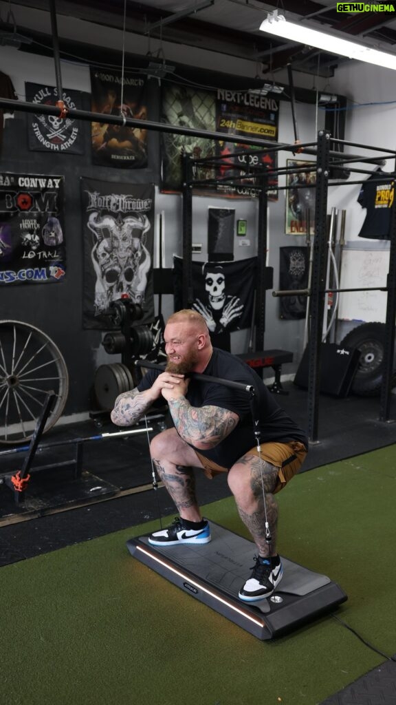 Hafþór Júlíus Björnsson Instagram - “40kg lateral raises on the Trainer+ today. It’s funny to think back on my lifting journey. I started training to look good. I keep pushing today because I love the feeling of being strong. The longer you train, the more you should consider new ways to push the needle. That’s why I’m bringing AI-powered resistance training into my routine. Super stoked to see what comes of it. Full interview with Vitruvian on YouTube.” #smartwaytostrong #vitruvian #thor #themountain