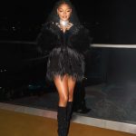 Halle Bailey Instagram – all smiles last night on the way to see the beautiful movie of renaissance!! 🖤🩶yall it’s so fantastic 😭✨