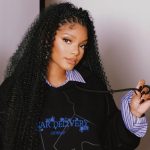 Halle Bailey Instagram - late night dinner with @off____white 🖤💙✨