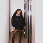 Halle Bailey Instagram - late night dinner with @off____white 🖤💙✨