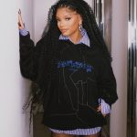 Halle Bailey Instagram – late night dinner with @off____white 🖤💙✨