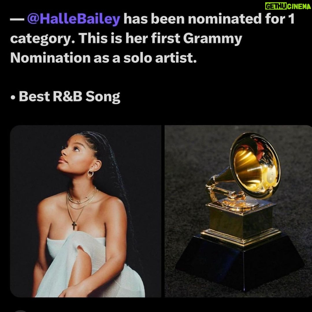 Halle Bailey Instagram - oh my goodness you guys i feel like i’m in a dream 💭😭i just got off a plane and found out this news, God is so so good i am so grateful and in disbelief 😭❤️✨gonna go cry all day