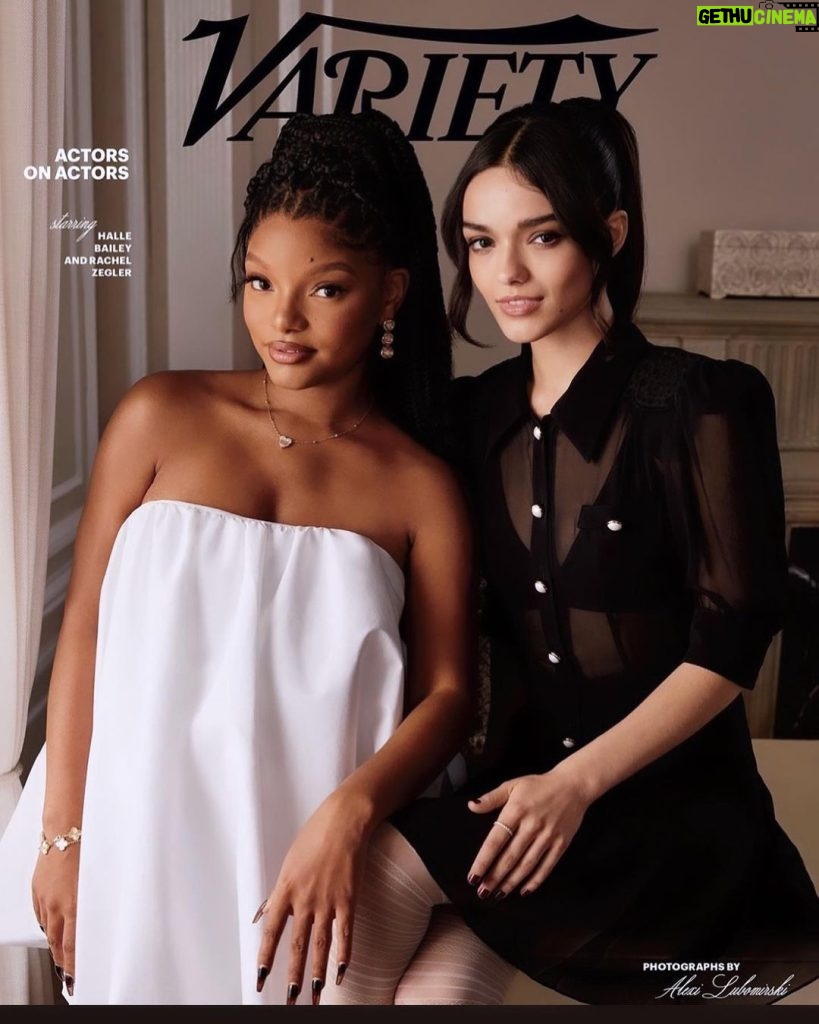 Halle Bailey Instagram - honored to be on the cover of @variety & in conversation with my boo @rachelzegler for actors on actors ✨♥girl powerrr 💥✨
