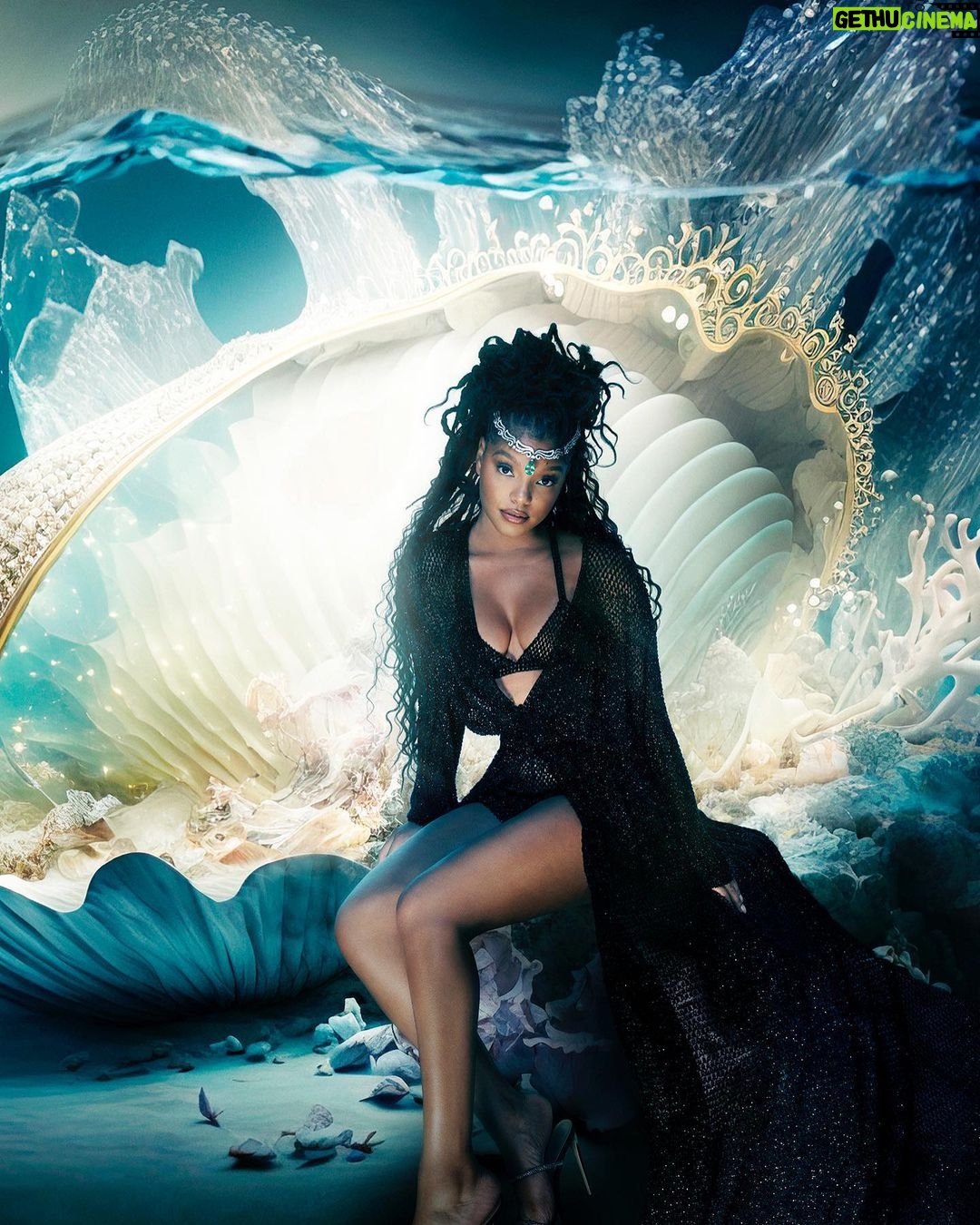 Halle Bailey Instagram - 🥺big thank you to @vmagazine for this mermaid fantasy cover of my dreams 🧜🏽♀️🐚 Photography: @RobRusling123 Fashion: @AnnaTrevelyan Interview: @MathiasRosenzweig Editor-In-Chief / Creative Direction: #StephenGan Makeup: @beautybychrisc Hair: @sparkyourhair Manicure: @ThuybNguyen
Ai Artist: @Nik_Gundersen Art Direction: @tobiasholzmann Editors: @overlyopinionatedblackperson / @kalaherh Casting: @itboygregk (@gkldprojects) Set Design: @olivia.giles.set.design