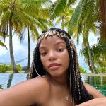 Halle Bailey Instagram - minding my business…wbu? 😇🌴✨