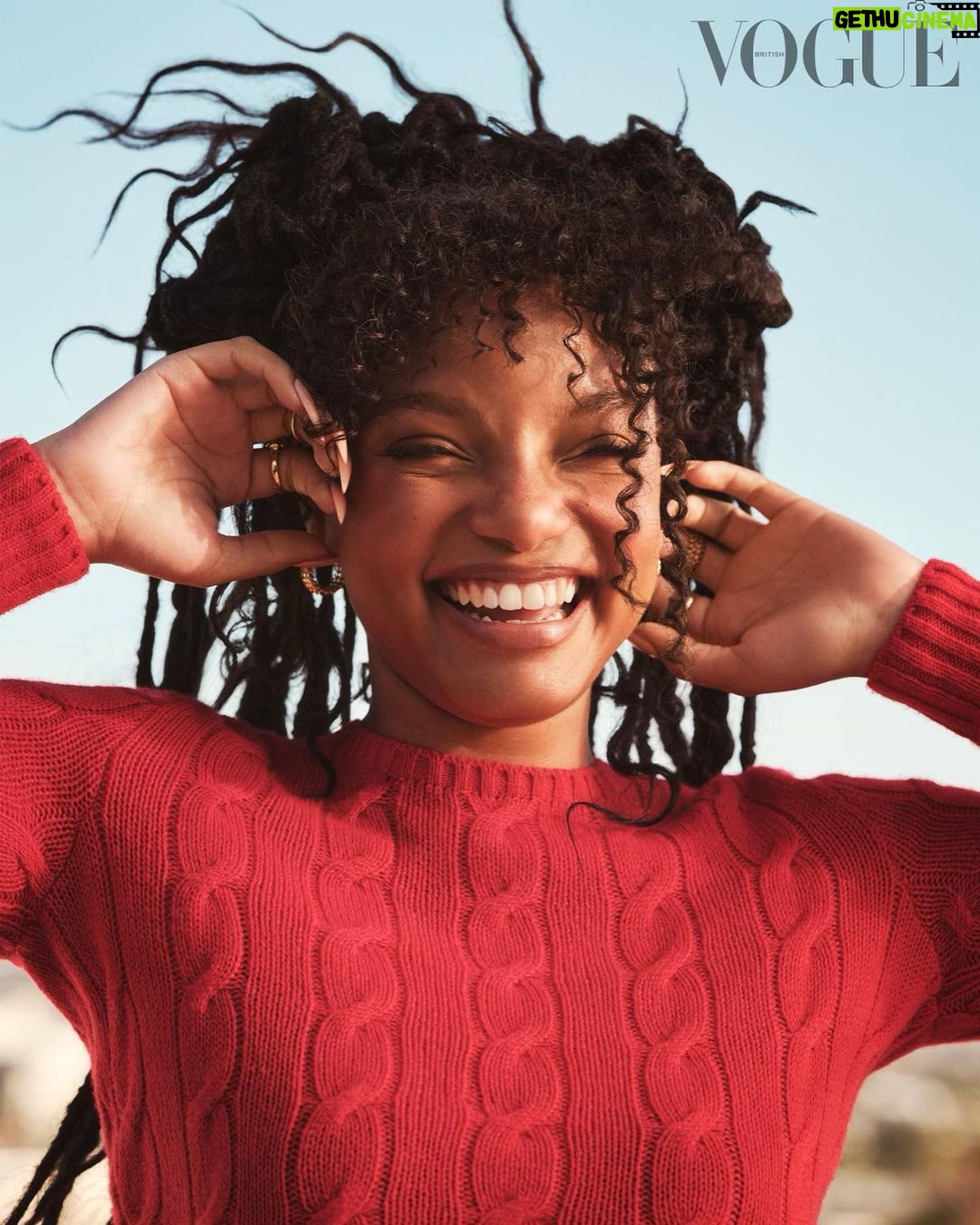 Halle Bailey Instagram - don’t tell me that you model, if you ain’t been in vogue 😉❣️… um guys..dream come true for me!! thank you to the iconic Edward and the amazing photographer @sharifhamza and the lovely team at british vogue for believing in me 🥹this is all very surreal 💗💗also thank you to @luxurylaw for styling me as this playful whimsical character for this story ! ❤️ as well as my glam girls who always kill it @beautybychrisc and @sparkyourhair 😍💗💗