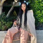 Halle Bailey Instagram - 🩷✨i love this chic, timeless sophistication.. wearing the first UNIQLO : C by #ClareWaightKeller collection available now @uniqlo @uniqloUSA #UniqloC #UniqloPartner