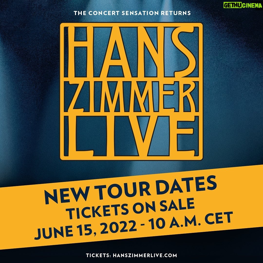 Hans Zimmer Instagram - @HansZimmerLive is coming BACK to Europe next year! We’ll be traveling around the continent next April, May and June. Tickets go on sale Wednesday, so make sure to get yours at hanszimmerlive.com.