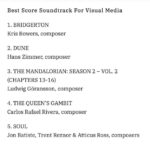 Hans Zimmer Instagram - I congratulate my friends and colleagues @krisbowersmusic, @ludwiggoransson, @composer313, @jonbatiste, @treznor and Atticus Ross for another year of extraordinary work and beautiful music…
