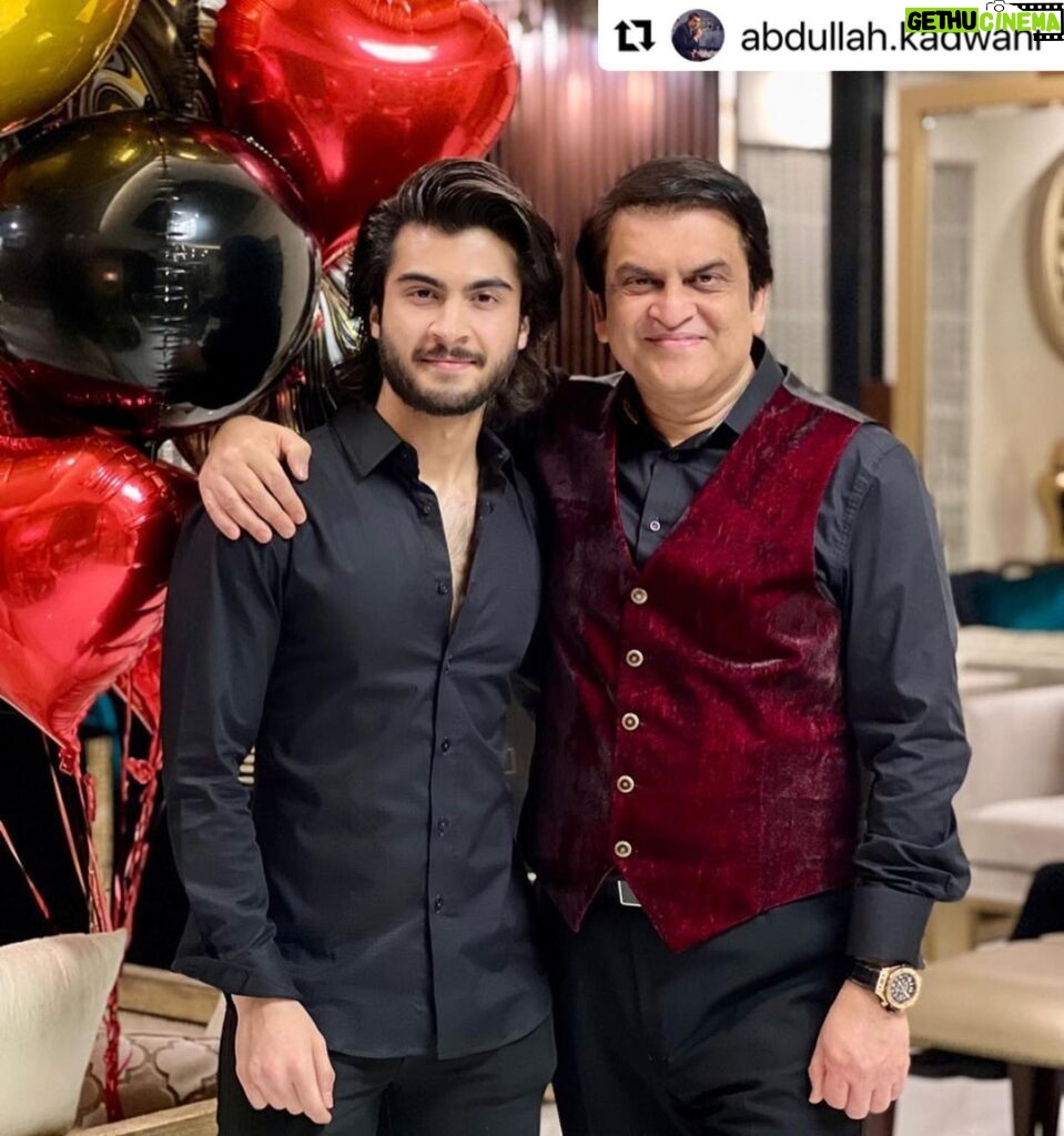 Haroon Kadwani Instagram - ♥️♥️♥️ #Repost @abdullah.kadwani ・・・ MashALLAH Proud of you Meri Jaan❤️❤️❤️ May ALLAH Almighty bless you always with immense success & happiness & protect you from the evil eye… Aameen 🤲🏻🧿… @haroonkadwani #Ruposh
