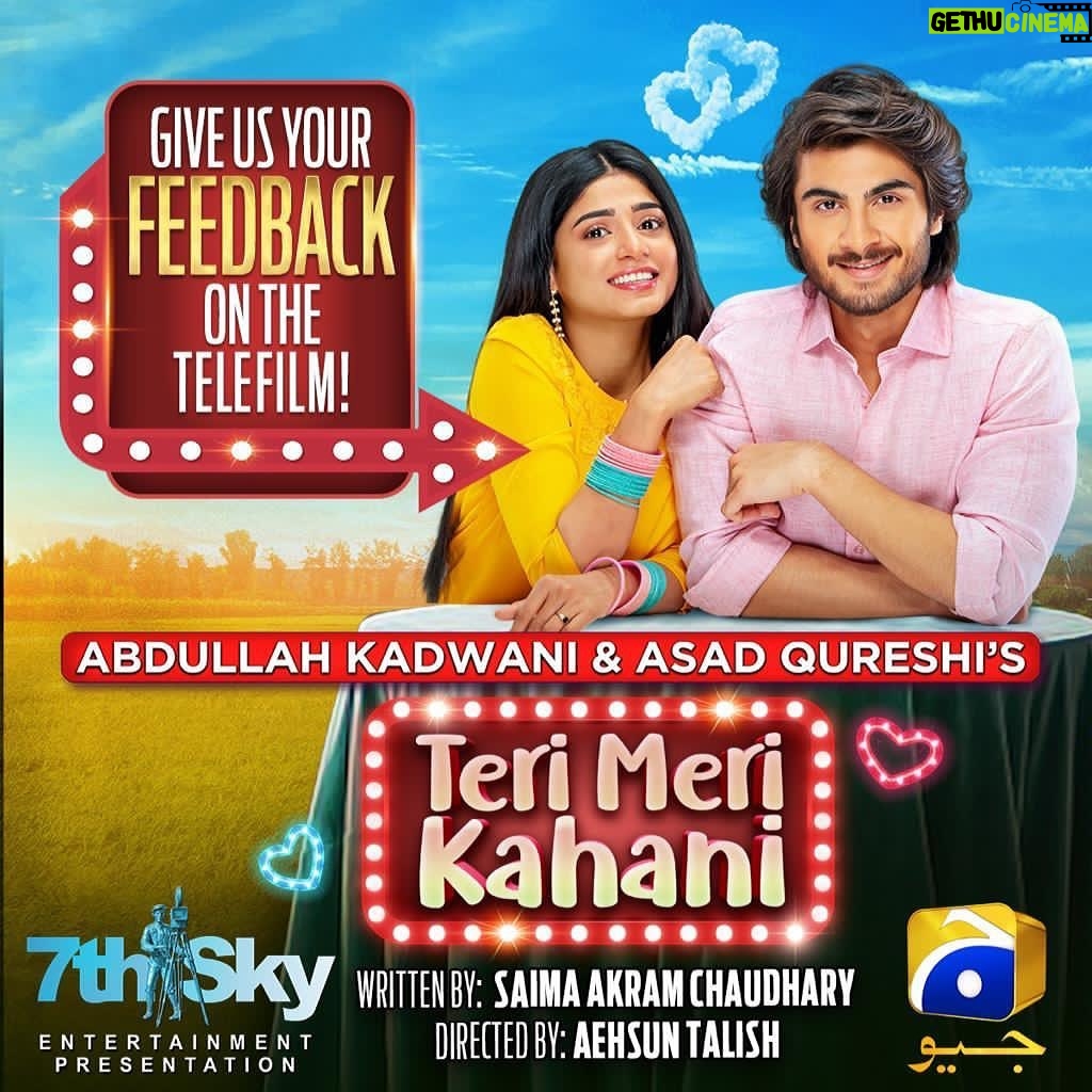 Haroon Kadwani Instagram - Thank you so much for such an amazing response on ‘Teri Meri Kahani’ so far ❤️.. I truly appreciate all the love, support, guidance and motivation of the people who made this journey possible. Please share your feedback about the telefilm in the comments below ⬇️ and find the link in my bio @asadaqureshi @abdullah.kadwani @aehsuntalish @harpalgeotv @7thskyentertainment @ansari.bushra @usmaanpeeru @javedsheikhofficial @seharkhan_official @sabeena.s.official @shiraz_ghazali @saqlainraza2427 @saima.akram.chaudhry @mariekhan1 @younus_shafi @umairtariq_ut @umair_israar #TeriMeriKahani