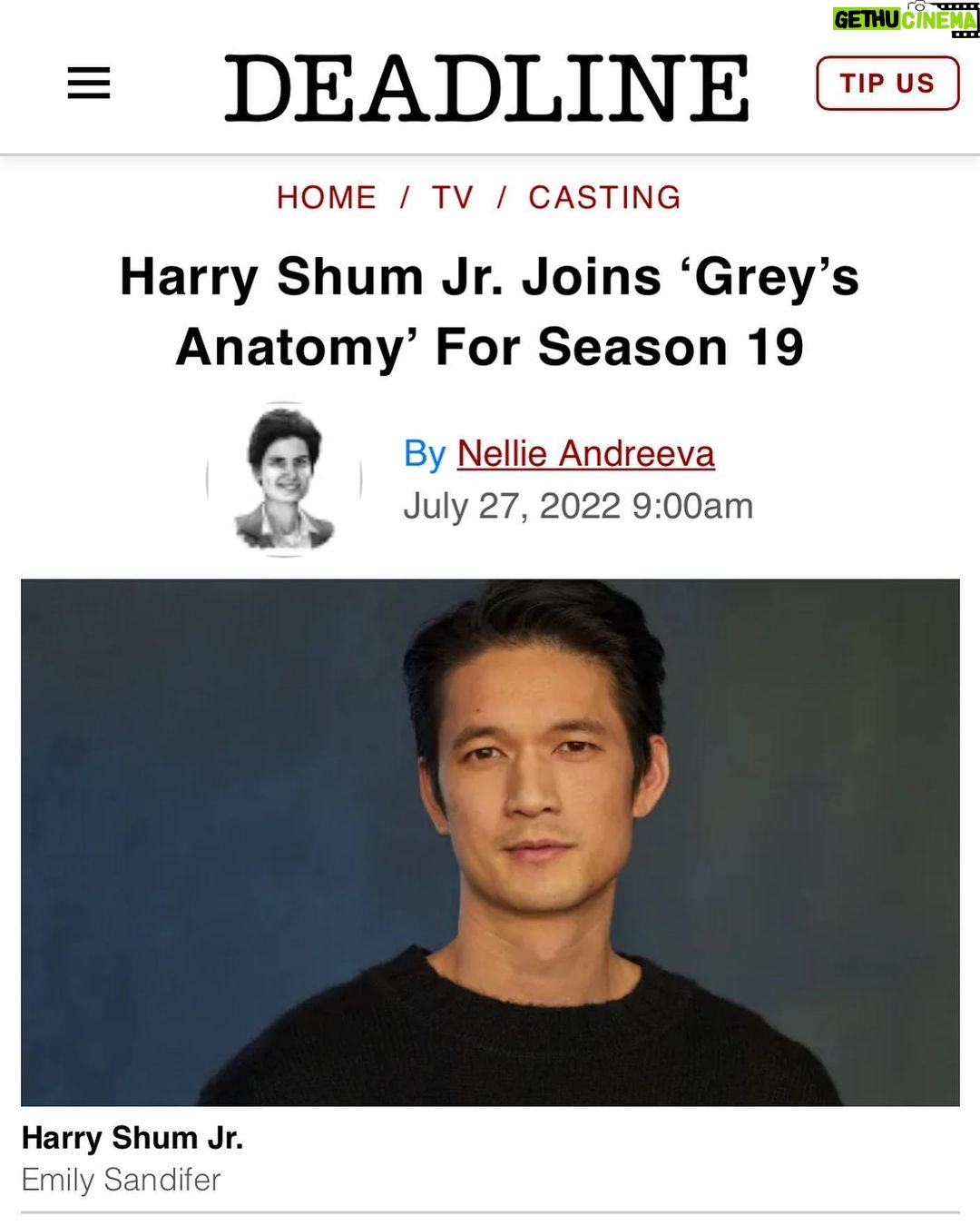 Harry Shum Jr. - 174K Likes - Honored to be joining this iconic show 💥 💥 💥 @greysabc @abcnetwork @shondarhimes @kristavernoff @ellenpompeo @therealdebbieallen #greysanatomy