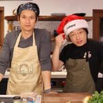 Harry Shum Jr. Instagram - Raided Jimmy’s Kitchen and cooked some yummy food. Bros on and off screen. Check out the full vid on his YouTube channel! @funnyasiandude #lovehard #merrychristmas #alliwantforchristmas is #sudadodepollo
