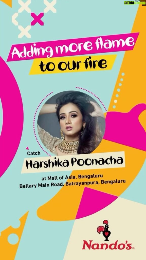 Harshika Poonacha Instagram - See you today at @phoenixmoa for the brand new store launch of @nandos.ind ❤️ Phoenix Mall of Asia