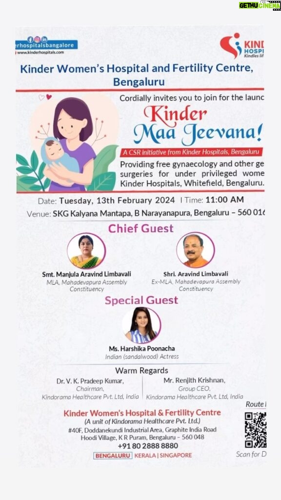 Harshika Poonacha Instagram - Privileged to Honoured to be a part of Maa Jeevana CSR activity by @kinderhospitalsbangalore 🥰 Bangalore, India