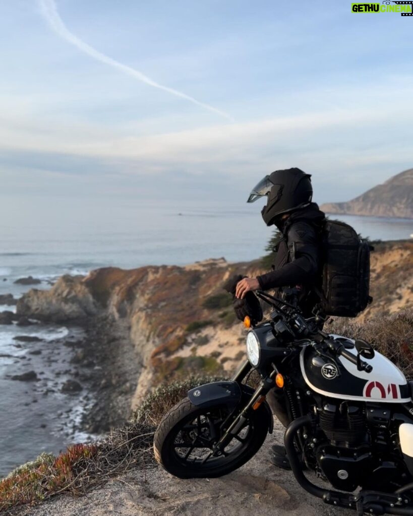 Harshvardhan Rane Instagram - LA to Big Sur 🏍️ The roads were straight as an arrow, rode for around 800 miles (1287 km), should have carried thermals (बहुत ठंड थी) the ride was smooth as amul butter! #California on a #ShotGun650