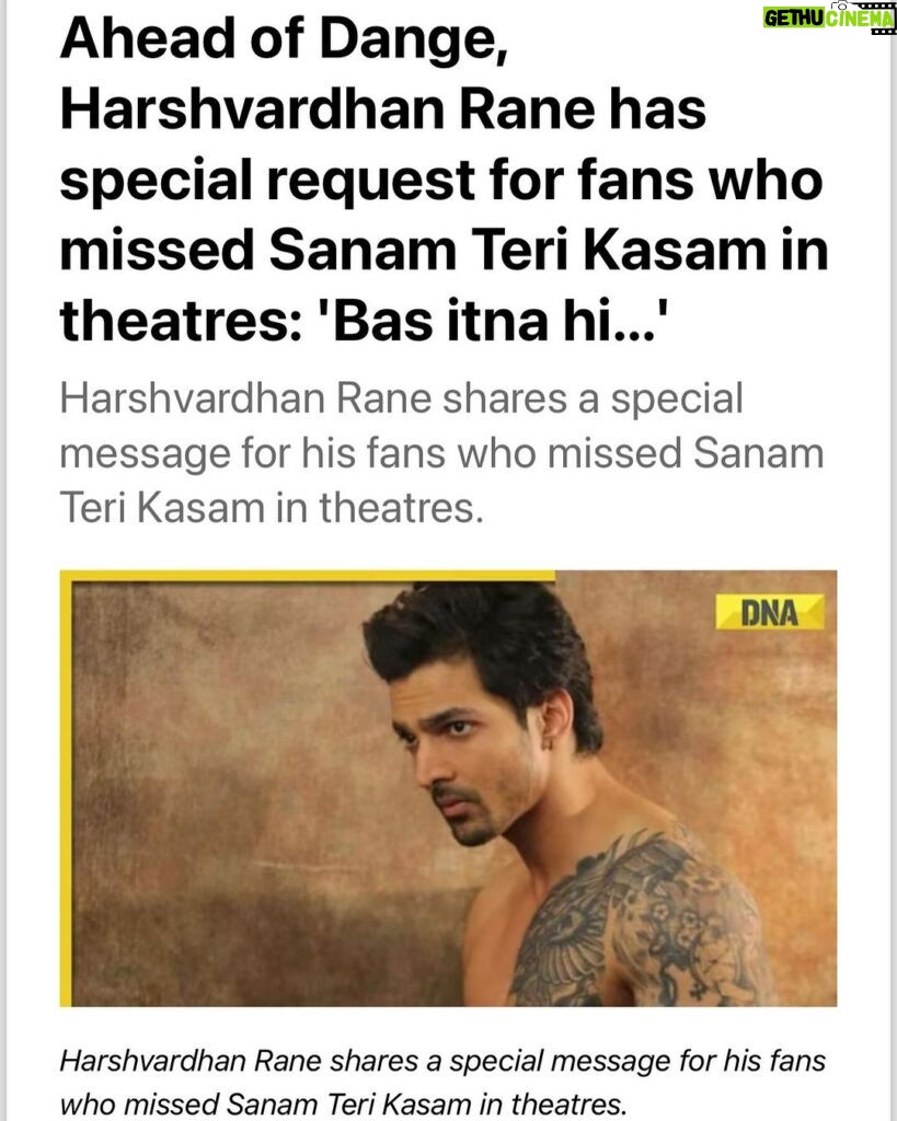 Harshvardhan Rane Instagram - 8 years of #SanamTeriKasam पार्ट २ नहीं बनी क्योंकि आपने पार्ट १ की टिकट्स नहीं ख़रीदी। Watch #DANGE in theatre on 1st March, please!