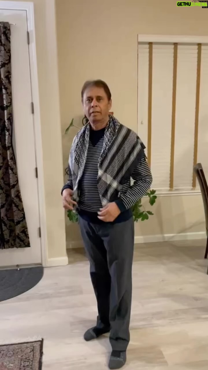 Hasan Minhaj Instagram - This is my fathers screen test for the hit Bollywood film ‘Pathaan’. Observe the confidence, the swagger, THE EFFORTLESS SCARF FLIP at the end. Pls forward to producers @iamsrk.