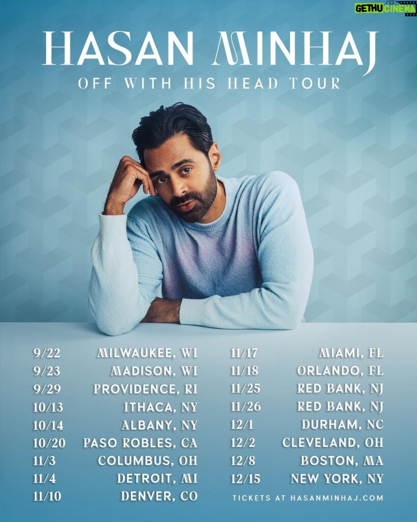 Hasan Minhaj Instagram - TICKETS ARE OFFICIALLY LIVE‼️Use Pre-Sale Code: HASAN at check out and they’re yours. Grab ‘em now and let’s beat these scalpers. I’ll see you on the road ❤️🙌🏾