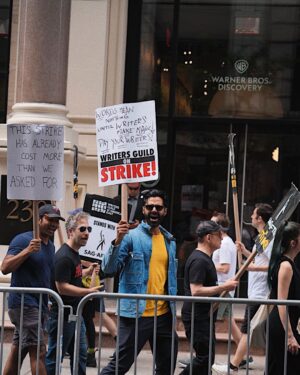 Hasan Minhaj Instagram - Got a lil’ passionate in line today #SAGAFTRASTRONG #WGASTRONG
