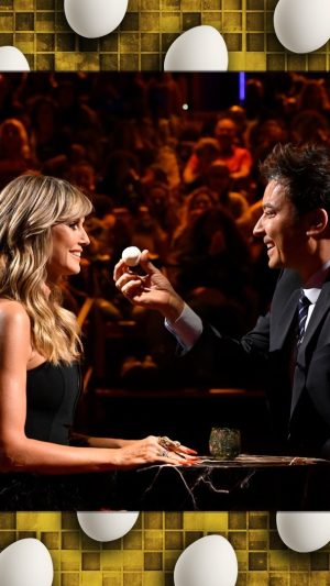 Heidi Klum Instagram - Jimmy and @heidiklum go head-to-head in Egg Roulette! 🥚 #FallonTonight