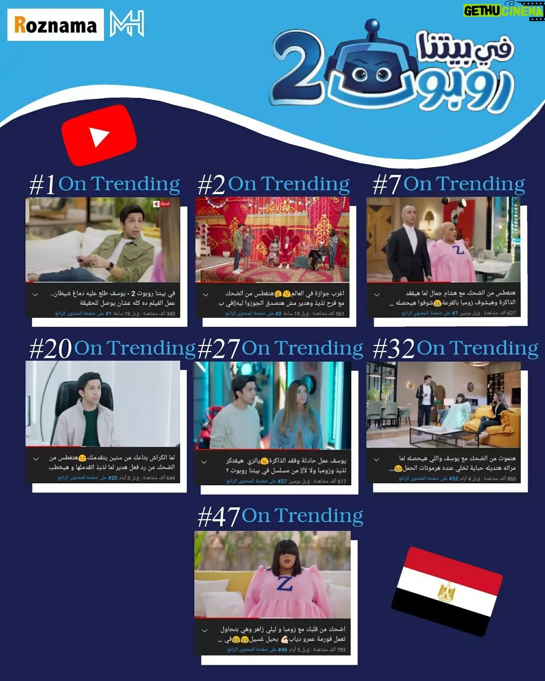 Hesham Gamal Instagram - انهارده مسلسل #في_بيتنا_روبوت احتل تريند البلاد العربية 😍💪👏
