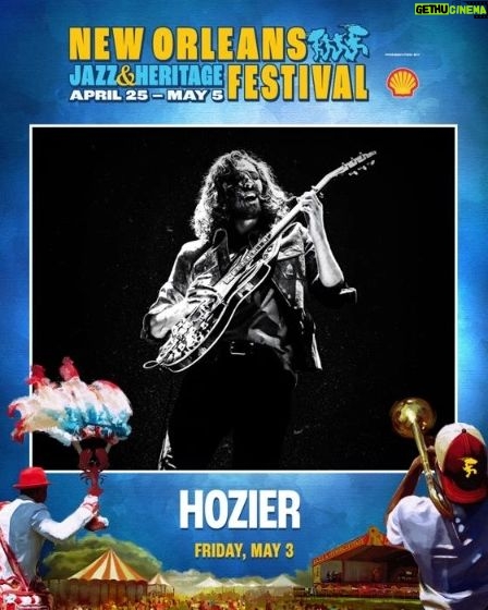Hozier Instagram - Thrilled to be coming back to your beautiful city, New Orleans. Looking forward to taking part in @jazzfest! See you soon 🖤 (link in story) New Orleans Jazz & Heritage Festival