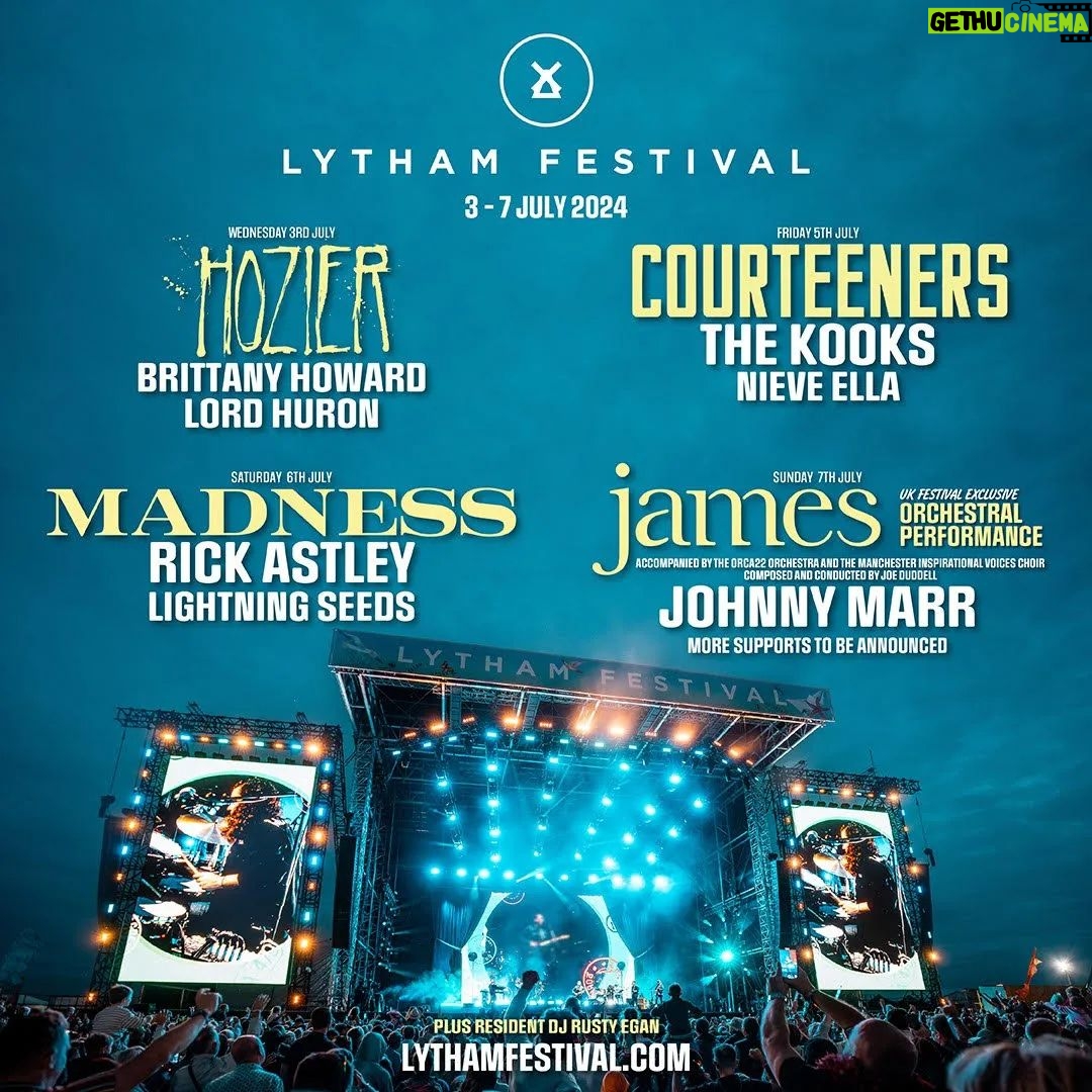 Hozier Instagram - Looking forward to @lythamfestival joined by the incredible @blackfootwhitefoot and @lordhuron. See you there in July 🖤