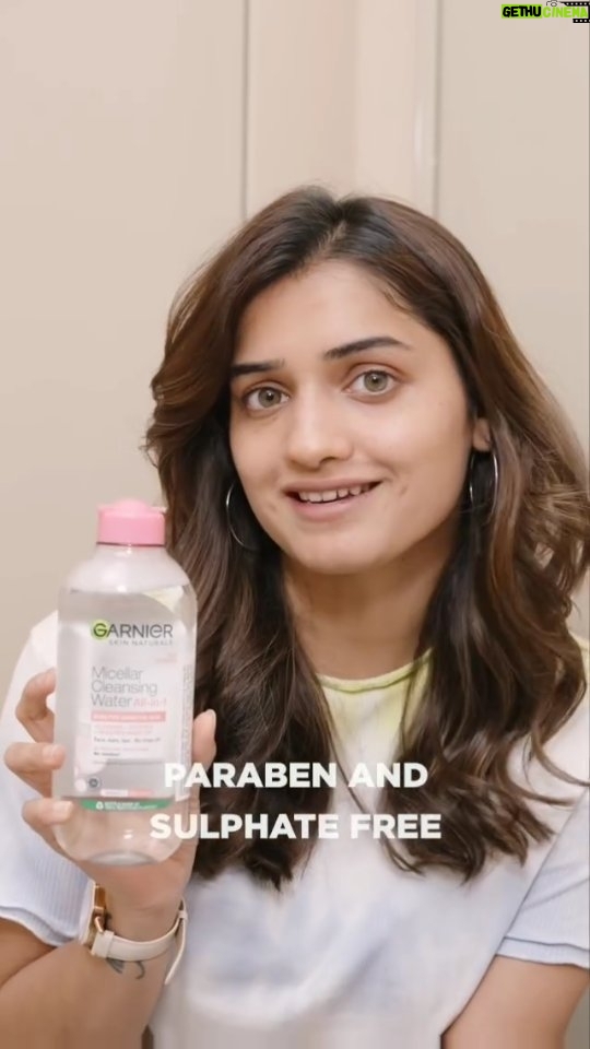 Hruta Durgule Instagram - After a long & tiring day, I want to remove my sunscreen, dirt, oil, pollution & makeup from my skin as fast as I can so I used @garnierindia's Micellar Cleansing Water 💛💚 The verdict? It passes the test! ✅ So what are you waiting for? Grab it now and try it for yourselves. #MicellarWater #GarnierIndia #Cleanse #Skincare #TestTheWater #GarnierMicellarWater #Ad