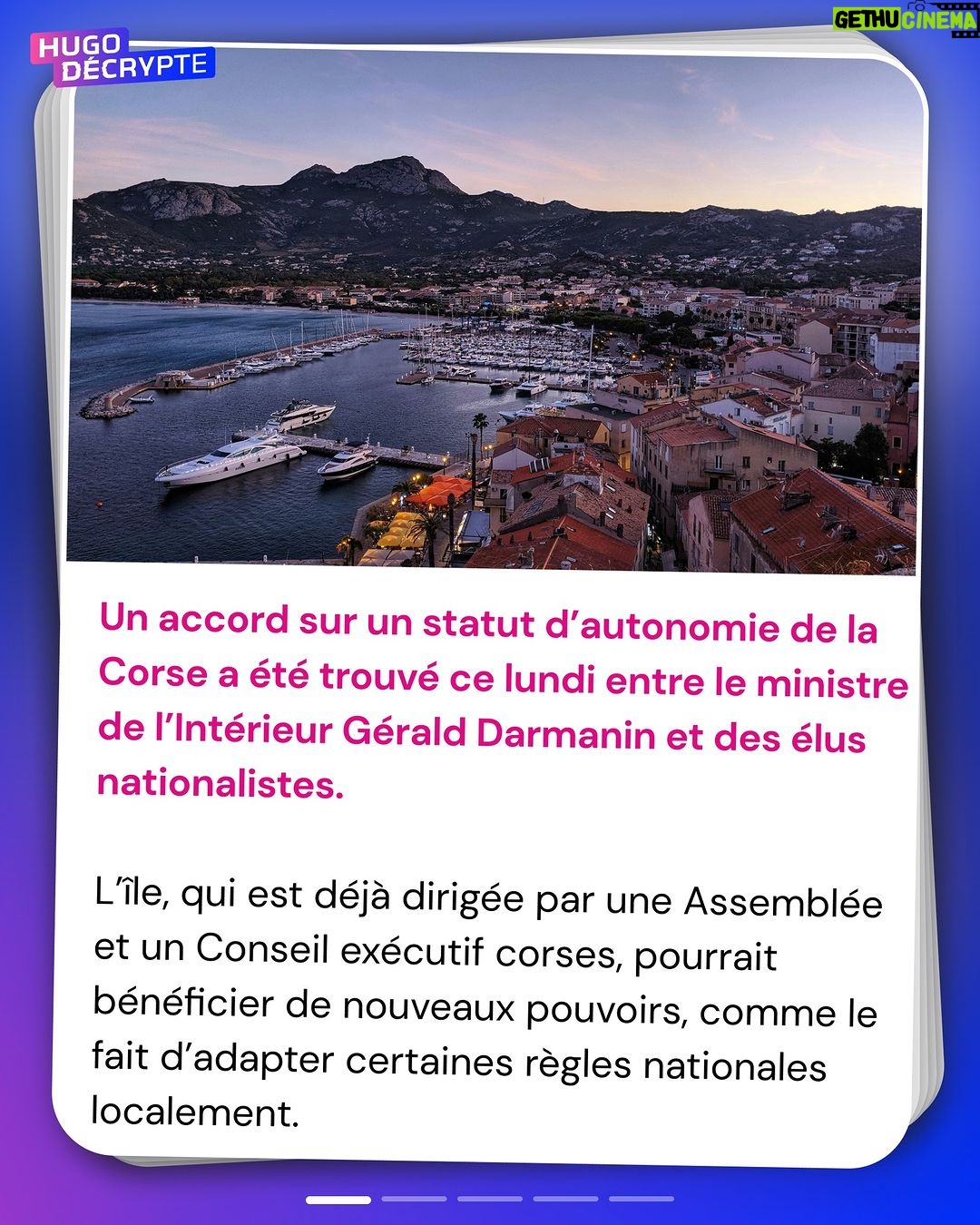 Hugo Travers Instagram - 🚨 En 1 minute, votre résumé de l’actualité du jour 🚨 . 📧 Pour suivre la newsletter : https://hugodecry.pt/newsletter . 🍿 Pour suivre l’actu culture : @hugodecrypte.pop . 🏋️ Pour suivre l’actu sport : @hugodecrypte.sport . SHOUTOUT à @baptouillesama et @nat.akira pour leur participation au débat ! . Tous les jours, on met en avant deux participants du débat. Pour participer : like + débat En commentaire. . La Corse devrait-elle avoir + d’autonomie ? 🧐 . Commentez oui/non/sans opinion suivie de vos éventuels arguments, résultats dans l’édition de demain ! . Couverture : ©Abaca Actu 1 : Ouest-France, HuffingtonPost Actu 2 : ©Abaca I TF1 Info, Franceinfo Actu 3 : RFI, Franceinfo Actu 4 : ©Abaca I Le Point, Le Monde, Le Figaro Actu 5 : Le Parisien, Le Point, Francebleu